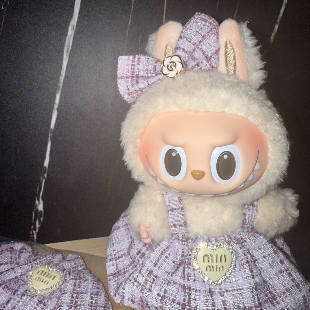 Labubu Cute 2pc Purple Tweed Outfit (Doll Not Included)